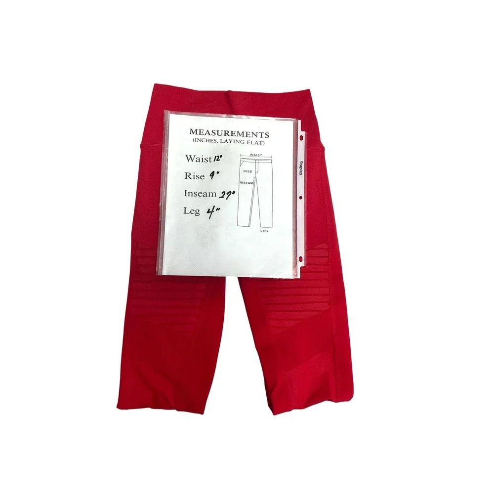 Alo Yoga High Waist Moto Legging Red Airbrush‎ Mesh Quilted W5494R Womens Small